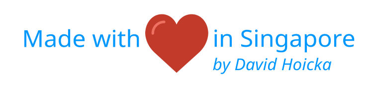 Made with Love in Singapore by David Hoicka - Heart image licensed from freepik www.flaticon.com, Heart icons created by Smashicons, ID 148838